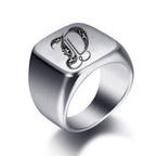 Wide men's ring initial d