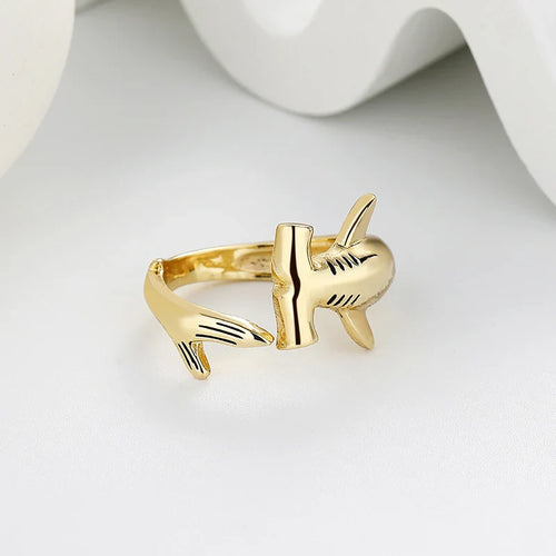 Hammerhead Shark Ring Gold