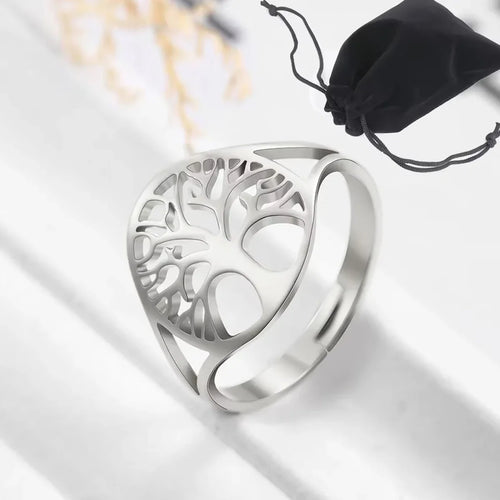 Retro Tree of Life Silver Ring