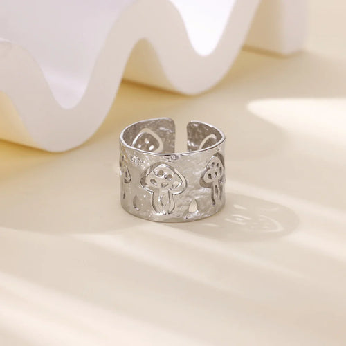 Retro Mushroom Ring silver