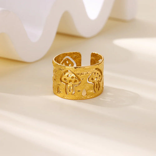 Retro Mushroom Ring gold