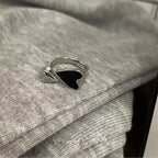 Retro Ring with Black Heart