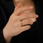 Retro Ring with Four-Leaf Clovers for Women gold