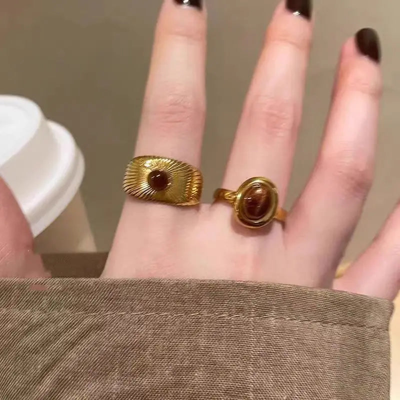 Retro Tiger's Eye Protective Ring