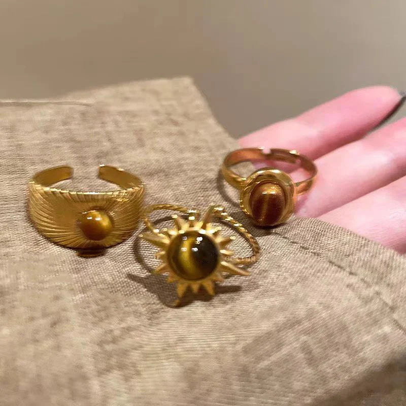 Retro Tiger's Eye Protective Ring