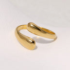 Retro Teardrop Ring gold