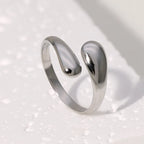 Retro Teardrop Ring silver