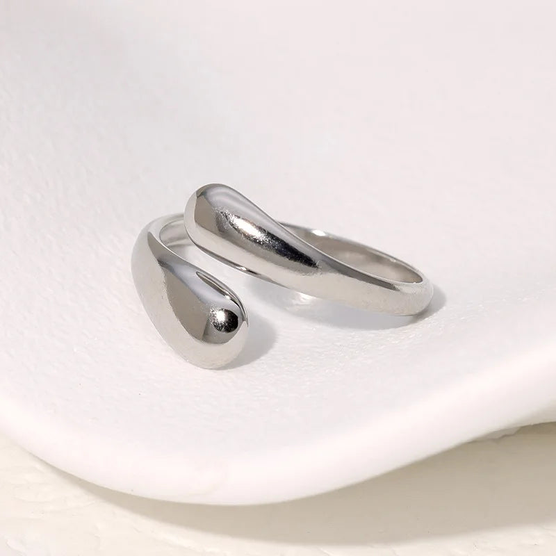 Retro Teardrop Ring silver