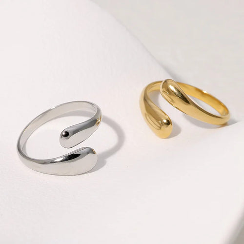 Retro Teardrop Ring gold