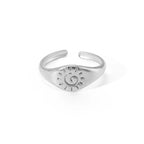 Retro Sun & Stars Silver Ring