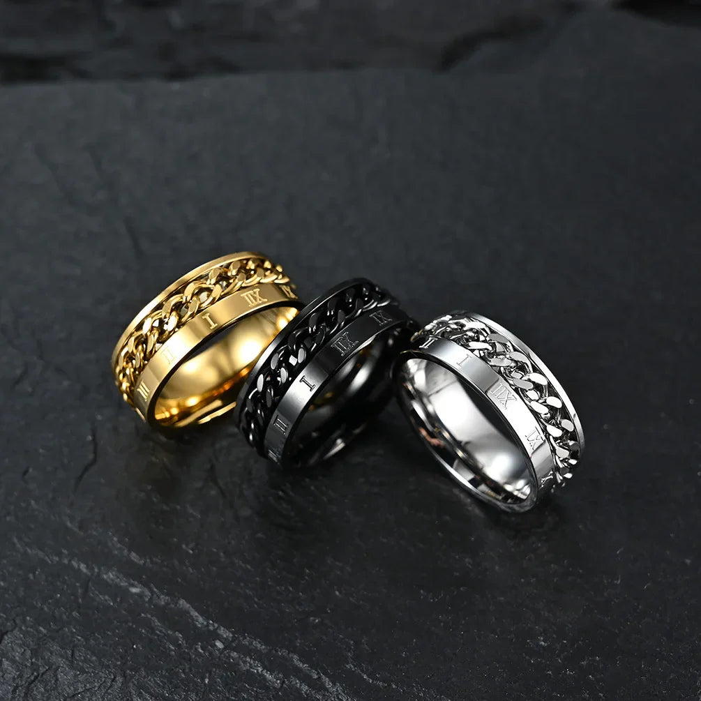 Rotating Anti-Stress Ring for Men
