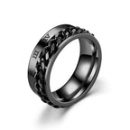 Black Rotating Anti-Stress Ring for Men