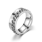 Silver Rotating Anti-Stress Ring for Men