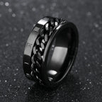 Black Rotating Anti-Stress Ring for Men