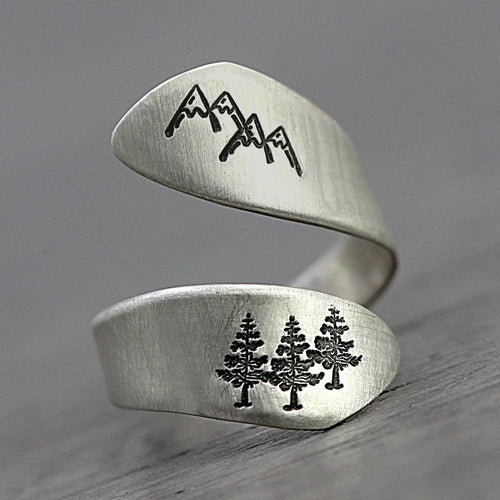 Pine Trees and Mountains Ring 