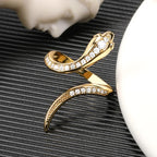 Stylized Snake Ring for Women Gold