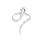 Stylized Snake Ring for Women Silver
