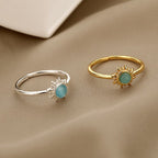 Sun Opal Women's Ring Celestial Band