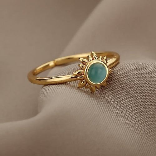 Sun Opal Women's Ring Celestial Band