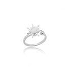 Sun Ring for Women Opal Stone Celestial Ring Silver