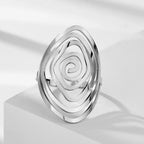 Women's Geometric Spiral Ring Silver