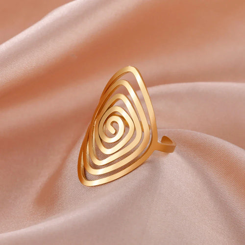 Women's Geometric Spiral Ring Gold