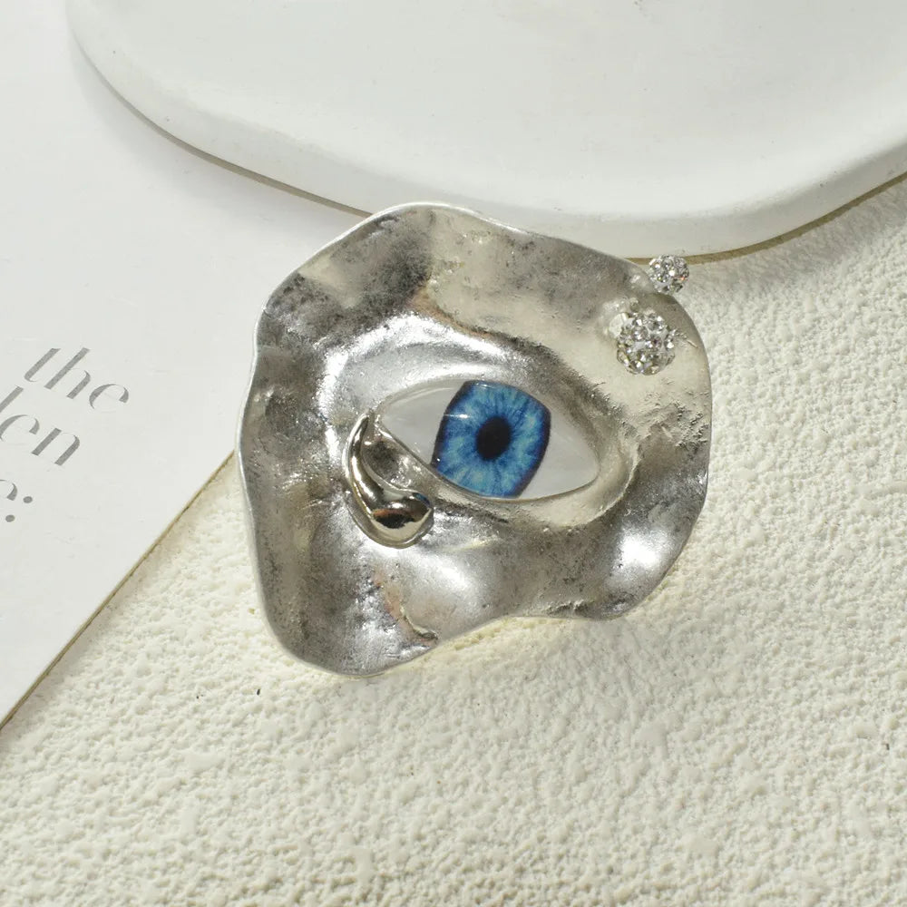 Baroque Style Evil Eye Ring silver