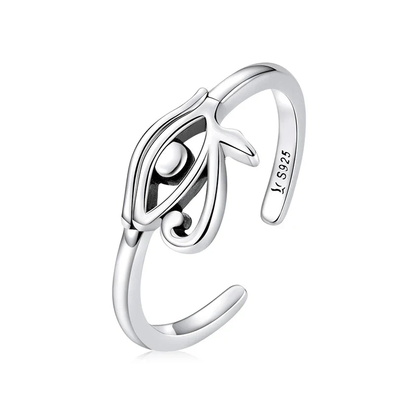 Egyptian-Style Horus Eye Ring Silver