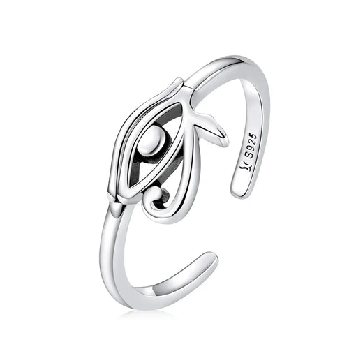 Egyptian-Style Horus Eye Ring Silver