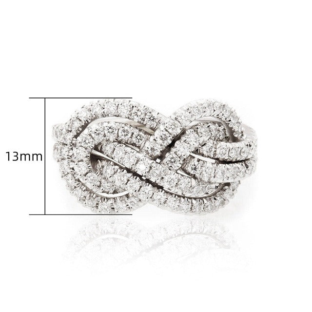 Interlaced Infinity Symbol Ring for Women with Zircon Stones