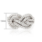 Interlaced Infinity Symbol Ring for Women with Zircon Stones