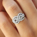 Interlaced Infinity Symbol Ring for Women with Zircon Stones