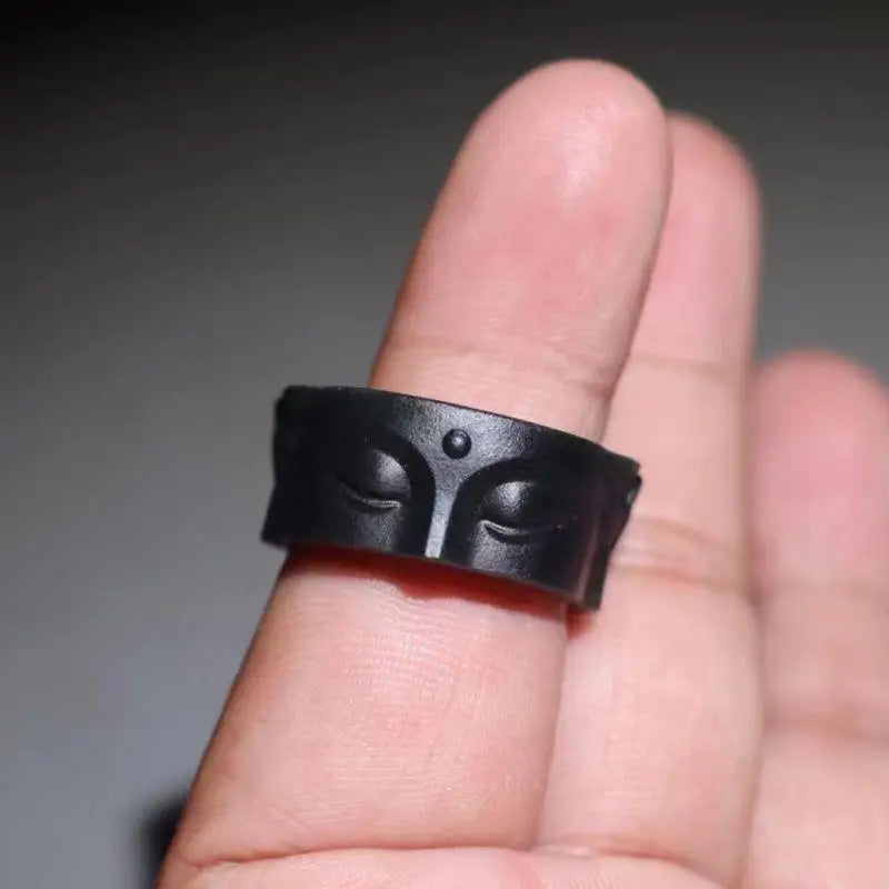 Black Buddha Head Ring