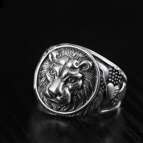 Lion Head Ring Silver