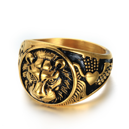 Lion Head Ring Gold