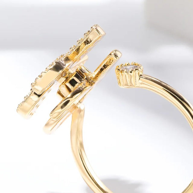 Anti-Stress Sunflower Gold Ring