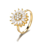 Anti-Stress Sunflower Gold Ring