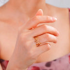 Thin Triple Moon Witchcraft Wiccan Ring for Women gold A