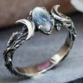 Triple Moon Witchcraft Wiccan Women's Stone Ring