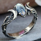 Triple Moon Witchcraft Wiccan Women's Stone Ring