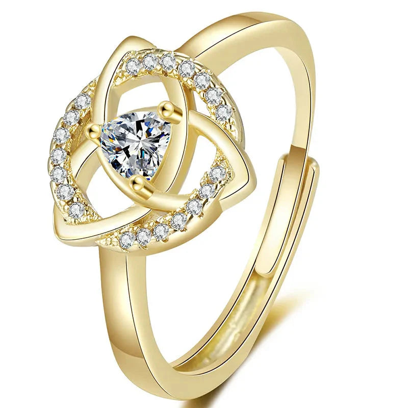 Triquetra Ring Celtic Irish Trinity Knot gold