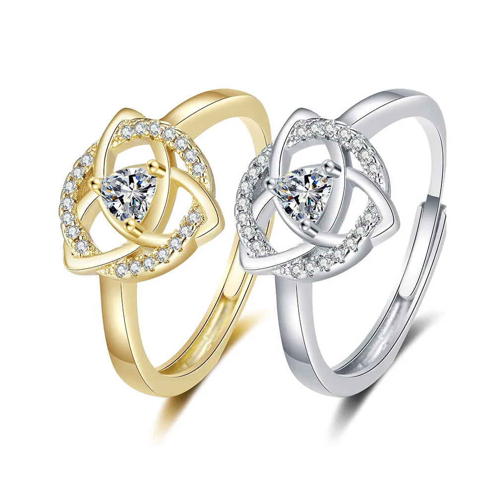Triquetra Ring Celtic Irish Trinity Knot gold