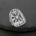 Vegvisir Ring Viking Rune Compass Silver