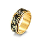 Viking Ring Ragnar Rotating Band gold 