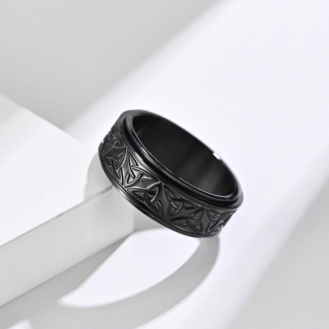 Viking Ring Ragnar Rotating Band black