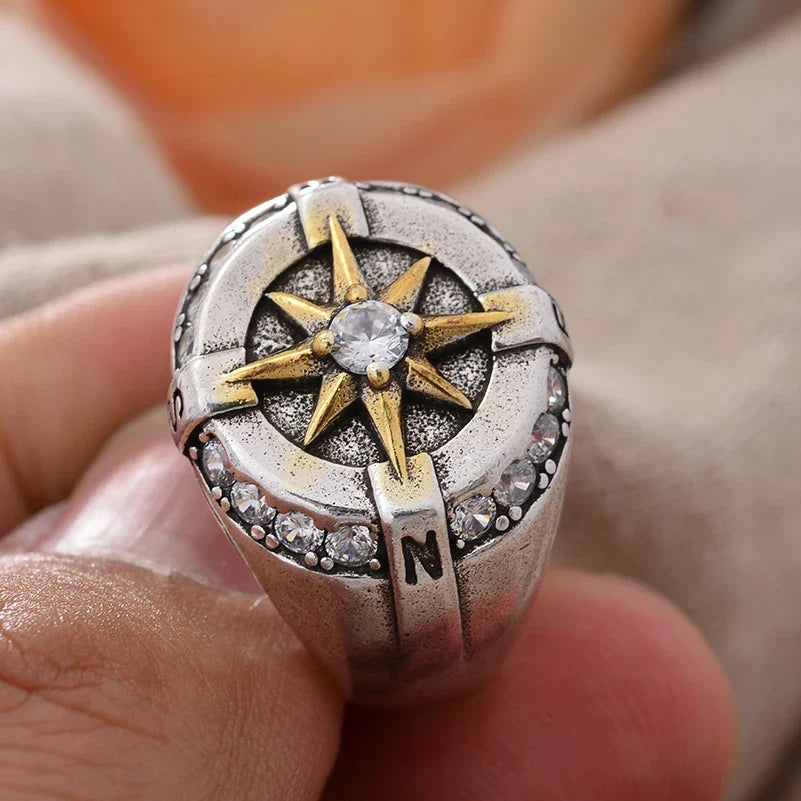 Vintage Compass Wind Rose Ring