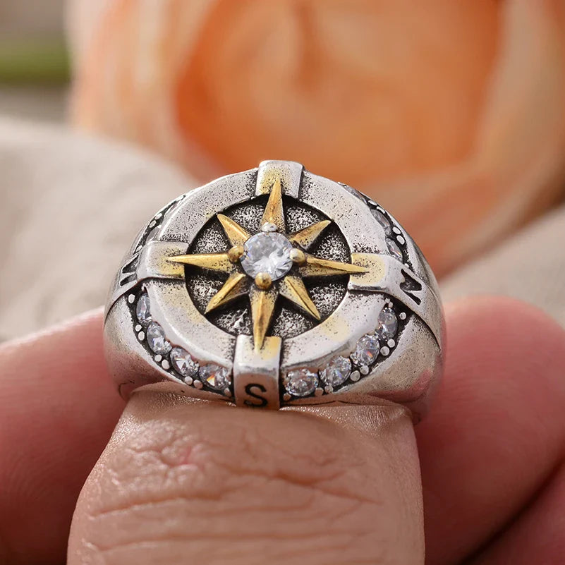 Vintage Compass Wind Rose Ring