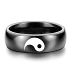 Yin Yang Black Ring