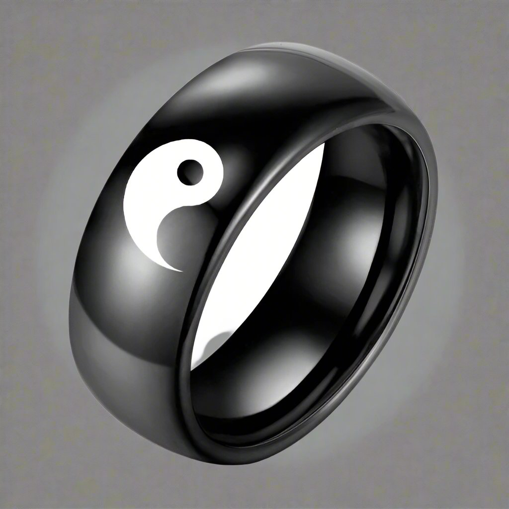 Yin Yang Black Ring 