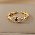 Zircon Evil Eye Ring Nazar Boncuk gold